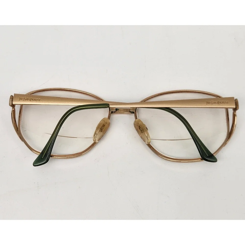 Yves Saint Laurent YSL 4080 Y307 Gold Tone Eyeglasses Frames 54-15-130 Vintage